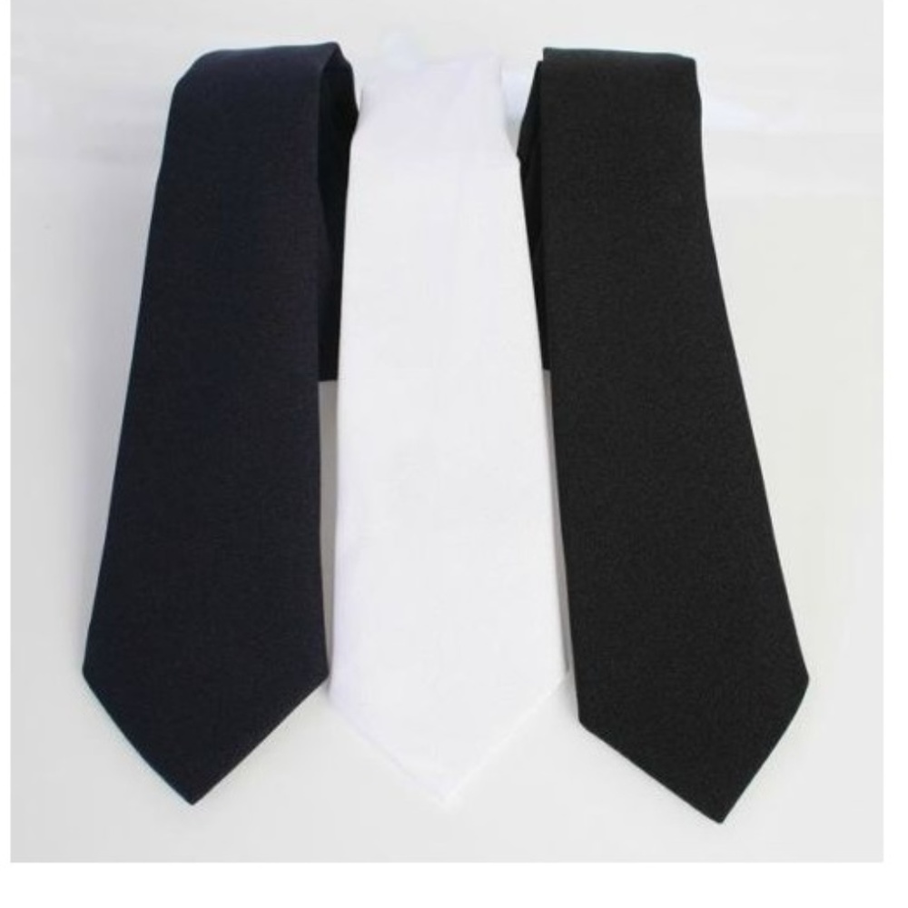 NEW Set of 2 Boys Neck Ties White Black XL 14-20H